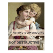 Knitting is Constructive Postcard