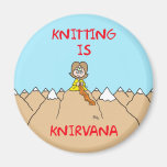 knitting is knirvana guru fridge magnet