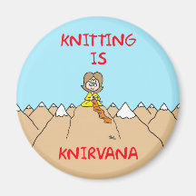 knitting is knirvana guru fridge magnet