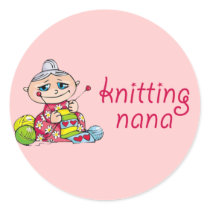 Knitting Nana Round Stickers
