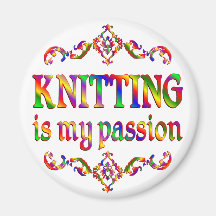 Knitting Passion Refrigerator Magnet