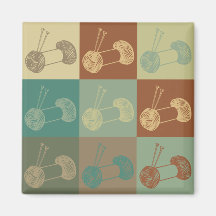 Knitting Pop Art Magnets