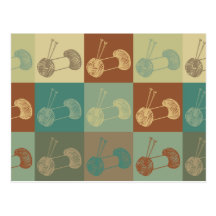 Knitting Pop Art Post Card