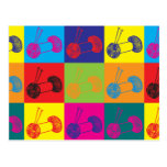 Knitting Pop Art Post Cards