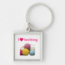 Knitting quotes key chain