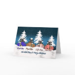 knitting sheep christmas greeting card - we wish e