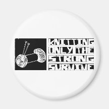 Knitting Survive Fridge Magnet