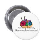 Knitting T-shirts and Gifts. Pinback Buttons
