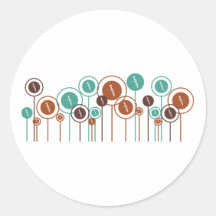 Knives Daisies Round Stickers