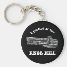 Knob Hill Keychain- White On Black
