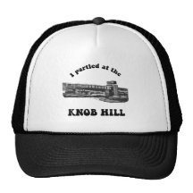 Knob Hill Trucker Cap- Black on White Hat