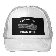 Knob Hill Trucker Cap- White on Black Mesh Hat