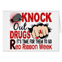 Knock Out Drugs Female Fist Greeting Card