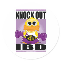 Knock Out IBD Round Sticker