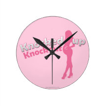 Knocked Up Knockout Baby Shower Mom-to-Be Round Wall Clock