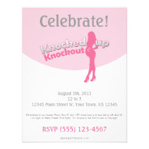 Knocked Up Knockout Baby Shower Mom-to-Be Personalized Invitations