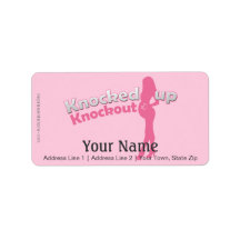 Knocked Up Knockout Baby Shower Mom-to-Be Personalized Address Labels