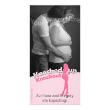 Knocked Up Knockout Baby Shower Mom-to-Be Customized Photo Card
