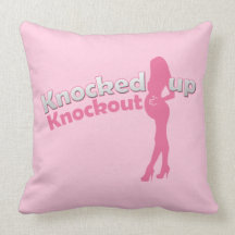 Knocked Up Knockout Baby Shower Mom-to-Be Throw Pillow