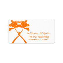 Knot Palm Trees Beach Tropical Wedding Modern Chic Address Label
