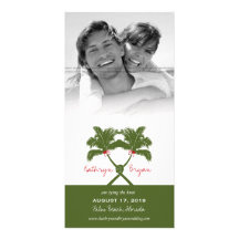 Knot Palm Trees Beach Tropical Wedding Modern Chic Photo Cards