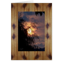 Knotty Cedar Boards,Sunrise Silhouette Thank-you Cards