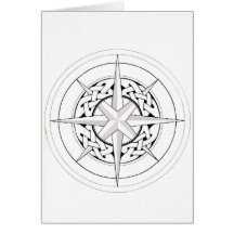 Knotwork Compass Rose Greeting Card