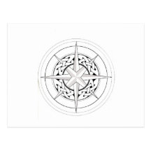 Knotwork Compass Rose Post Card