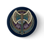 Knotwork Labrys Round Button