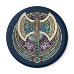 Knotwork Labrys Round Magnet