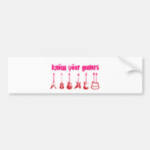Know Your Guitar - Emo Alternative Grunge Rock Bumper Stickers