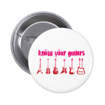 Know Your Guitar - Emo Alternative Grunge Rock Pinback Button