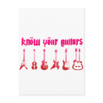 Know Your Guitar - Emo Alternative Grunge Rock Post Cards