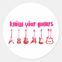 Know Your Guitar - Emo Alternative Grunge Rock Stickers