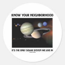 Know Your Neighbourhood It's The Only Solar System Sticker