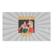 KO knock out boxing vector design Rectangle Sticker