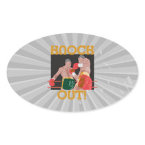KO knock out boxing vector design Oval Stickers