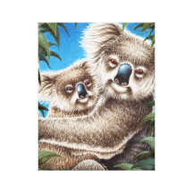 Koala and Baby Wrapped Canvas Gallery Wrap Canvas