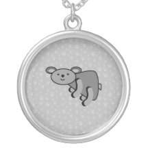 Koala bear on paws background necklace