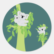 Koala Bear Round Stickers