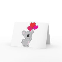 Koala Heart Balloons Greeting Card