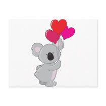 Koala Heart Balloons Post Card