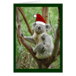 Koala in Santa Hat Photo Christmas Card