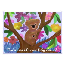 Koalas baby shower invitation