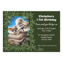 Koalas Birthday Party Invitation