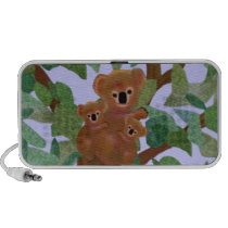 Koalas in the Eucalyptus Doodle Custom Speaker