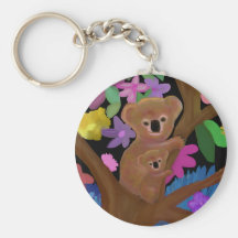 Koalas in the Outback Keychains