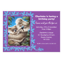 Koalas Kids Birthday Party Invitation