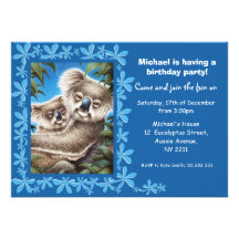 Koalas Kids Birthday Party Invitation
