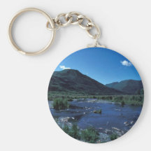 Kodiak Stream and Mountains in Summer Key Chains
